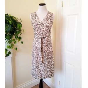100% Silk Wrap Dress Mod Circle Print Garnet Hill